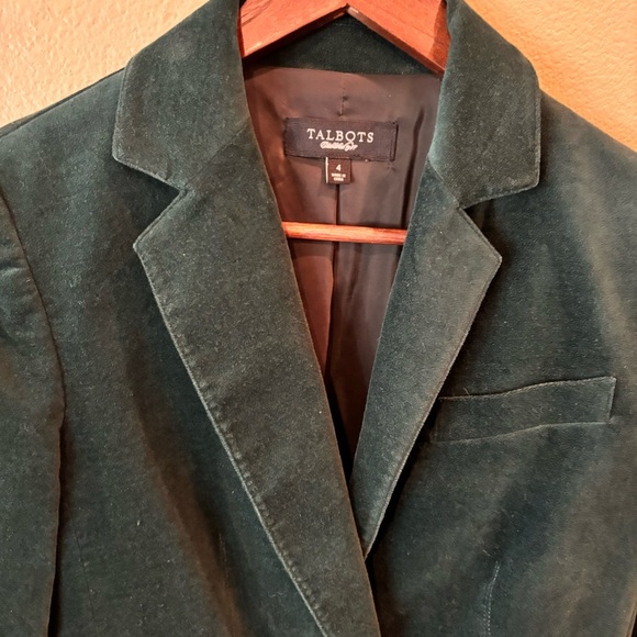 Talbots Velveteen Blazer in Green, size 4, Holidays, Party, Events, Classic - Picture 7 of 10
